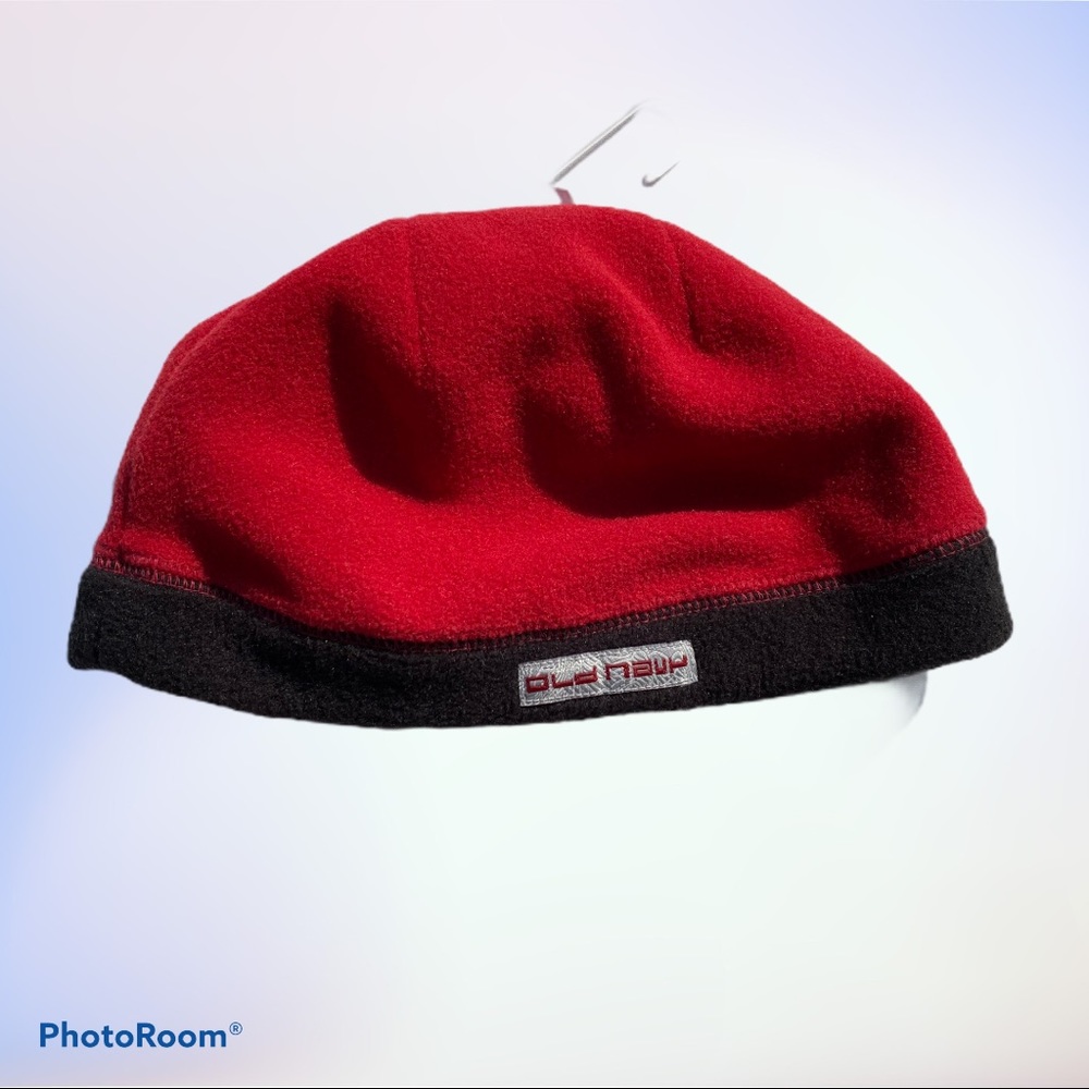 Old Navy Hat Boys Small Red & Black Beanie